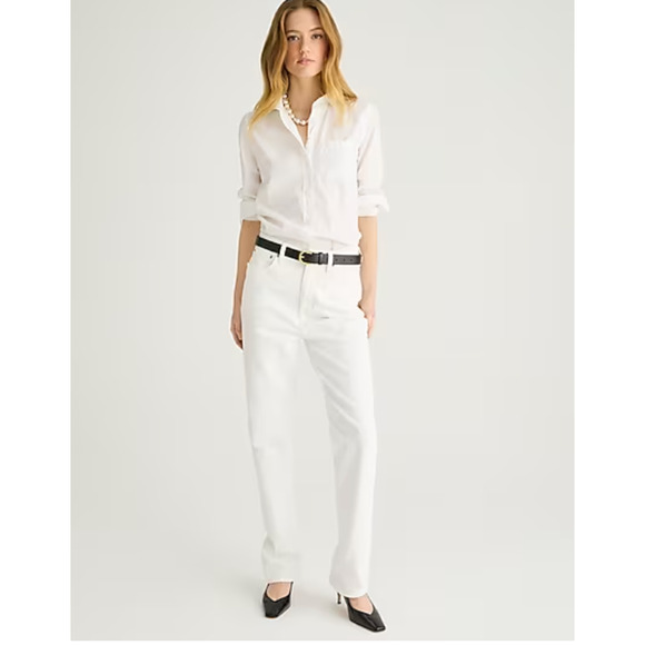 NWT J Crew Classic Straight Jeans 25 White Denim BX975 J.Crew Travel Resort - Picture 8 of 10